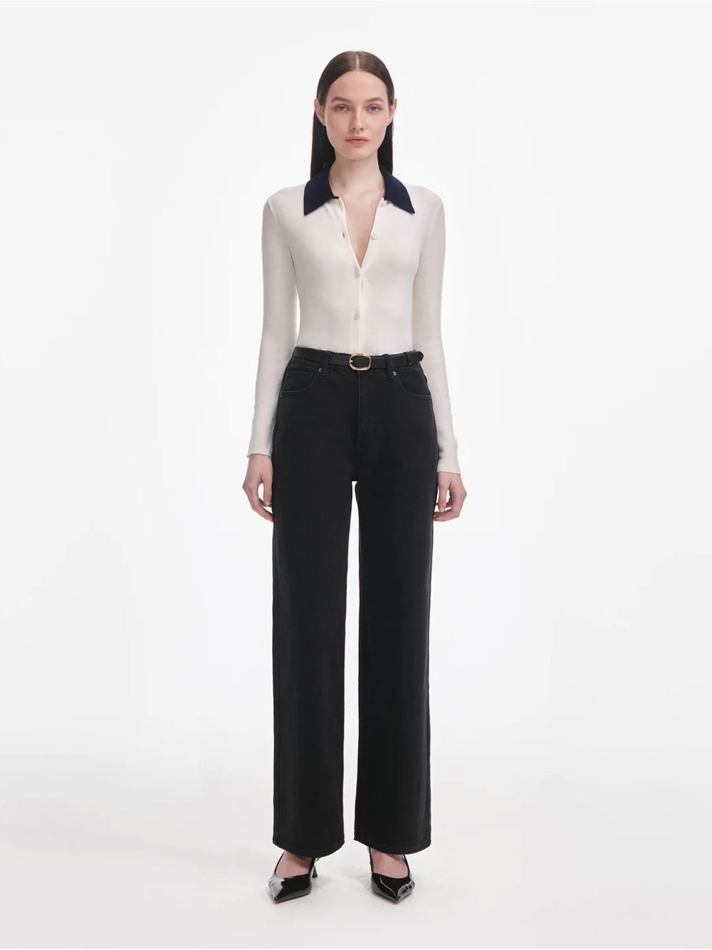 Self-Portrait Black‎ Straight Leg Jeans